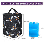 Breastmilk Cooler Bag with Ice Pack Fits 4 Baby Bottles Up to 9 Ounce Insulated Baby Bottle Bag Breast Milk Cooler on The Go with Strap Baby Bottle Cooler Bag for Nursing Mom Daycare or Travel