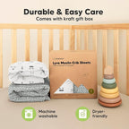KeaBabies 2-Pack Muslin Crib Sheets for Boys, Girls - 100% Organic Cotton Fitted Baby Crib Mattress Sheet, Soft Breathable Standard Toddler Bed Cover Bedding Set, Neutral, Durable 52x28 (Nordic)