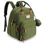 RUVALINO Diaper Bag Backpack-Expandable Baby Bag with up to 50% Capacity -Baby Essentials Bag with Changing Pad Insulated Bottle Holders & Pacifier Case, Waterproof, Army Green XL