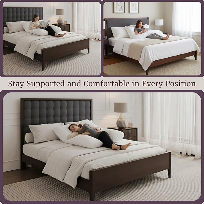 Lavish Home Pregnancy Pillow - U-Shaped Full Body Pillow with Removable Cover - Pregnancy Support for Sleeping - Body Cushions for Adults, Maternity Pad (White)