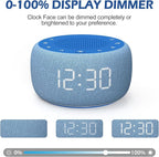 Buffbee Sound Machine & Alarm Clock 2-in-1, 0-100% Clock Face Brightness, Bottom Colored Light, Sleep Timer, Precise 30-Level Volume Control White Noise Machine - Twilight