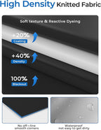 Sumobaby Blackout Curtains for Bedroom Portable 64"x63",No Drill Blackout Shades with Upgraded Hook&Loop Tapes,100% Black Out Window Cover,Thermal Insulated Blinds for Bedroom,Nursery(1 Panel,Black)