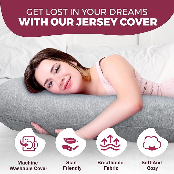 PILLANI Pregnancy Pillows for Sleeping - V C U Shaped 57inch Full Body Pillow with Removable Washable Cover, Cooling Maternity Pillow for Pregnant Women, Support for Back Belly Legs Hip