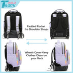 NEW TILAMI 18 inch Rolling Backpack for Kids – Waterproof, Stair-Climbing, Adjustable Handle, Variety of Colors & Patterns for School, Mood Map