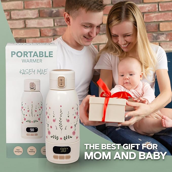 Portable Bottle Warmer for Travel 17oz Capacity - Fast Heating for Milk & Water, Portable Milk Warmer Suitable for Baby Outdoor, Airplane, and Car - Long Battery Life & Fast Charging