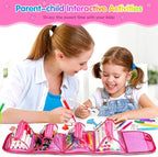 beefunni Unicorn Washable Markers Set 48 pcs with Glitte Pencil Case, Art Supplies for Kids Ages 4-6-8, Arts Crafts Coloring Set with Stickers - Birthday Gifts for Girls 4 5 6 7 8 9 Year Old