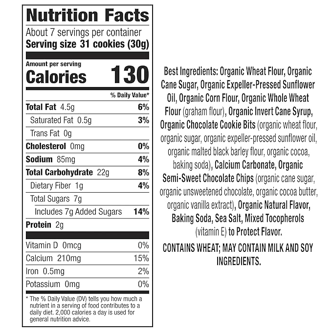 Annie's Organic Bunny Grahams Snacks, Chocolate Chip, 7.5 oz (Pack of 12)