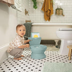 Ingenuity My Size Potty Pro in Green, Infant Potty Training Toilet, Lifelike Flushing Sound, for Ages 18 Months, Up to 50 Pounds