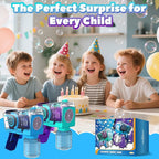 EagleStone 2 Pack Kids' Bubble Guns, Automatic Bubble Machines with 10-Hole Wands, Blasters for Toddlers,Lights Up Bubble & Solution, Easter, Wedding Party Favors, Outdoor for Boys & Girls