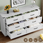 6-Drawer Dresser for Bedroom, Modern Wooden Chest of Drawers with Metal Handles, Anti-Tipping Design, Sturdy and Stable Storage Organizer for Living Room, Entryway, Home Office