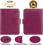 Passport Holder Cover Wallet RFID Blocking Leather Card Case Travel Accessories for Women Men (Z #Purple)