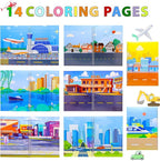 Jelly Sticker Books for Toddlers 2-4 Years, Reusable Sticker Book for Kids 1-3, Toddler Travel Essentials Vehicles Stickers for Kids Toddler Plane Activities (Vehicles)