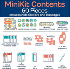 KeepGoing Small Travel First Aid Kit Kids – 60 Pc. Mini First Aid Kit for Purse, Diaper Bag, & Backpack with Latex-Free Bandages – 4 Oz., & 4.5 x 3.5 x 2 in, TSA-Approved