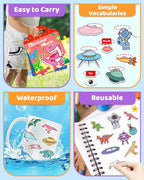 Benresive Reusable Sticker Books for Kids 2-4, Sticker Books for Toddlers 1-3 2-4, Toddler Travel Toys Activities Crafts Gifts - Dinosaurs, Space and Body