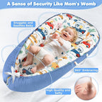 KISS GOLD Baby Lounger - Breathable Soft Cotton Cover Baby Lounger Nest, Babies Essentials Gifts, Portable Lounger for Baby Tummy Time Floor Playing Seated Support for Home and Travel