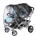 bemece Double Stroller Rain Cover, Weather Shield Double Stroller for Front and Rear Seats Twin Stroller, Baby Outdoor Activities Accessories, Protects Children from Rain, Snow, Wind