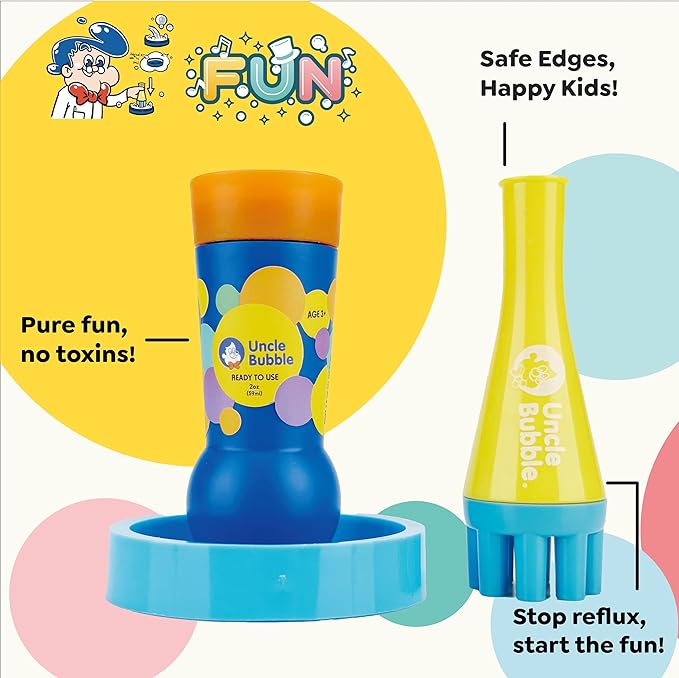 Uncle Bubble Blower for Kids and Toddlers, Uncle Bubble Mini Bubble Blower Makes Thousands of Bubbles Ease, Durable Outdoor Toy
