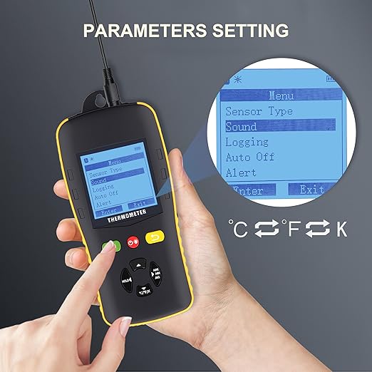 Tzone RTD Temperature Data Logger USB with Probe, PT100 Thermometer Logging Calibrated Digital Industrial Temp Logger with 61440 Recordings and Sound Alarm for Freezer Lab HVAC (-160℃ to 300℃)
