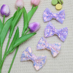Purple Sequins Bows for Girls, Handmade Hair Clip Glitter Hair Bows Alligator Clips Hair Accessories for Little Teen Toddler Girls Kids