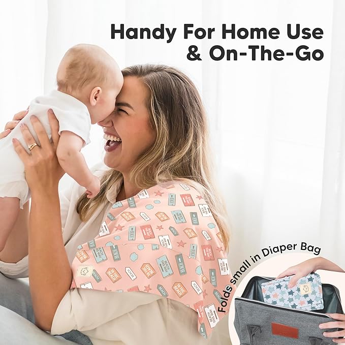 Organic Burp Cloths Baby Boy, Girl - 6-Pack Large Cotton Burping Cloths for Babies, Spit Up Rags, Super Absorbent, Ultra Soft Newborn Rag, Gender Neutral, Machine Washable, Durable(Countryside)