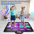 Kids Dance Mat Toys - 2-Player Dance Pad Gifts for Girls Boys Toddlers 3 4 5 6 7 8 9 + Year Old Electronic Dancing Mat Floor Games Toy with Music Light Christmas Birthday Gift (Purple)