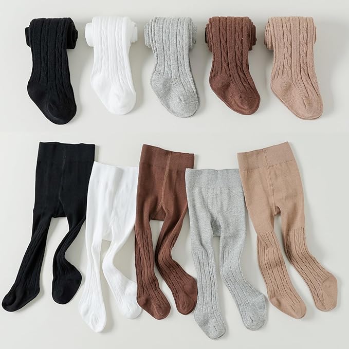Mini angel Baby Tights Toddler Girl Tights Seamless Cable Knit Leggings Soft Cotton Stockings Pantyhose 3/4/5 Pack