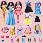 Magnetic Dress Up Dolls, Magnetic Princess Dress Up Paper Dolls, Magnetic Dress Up Dolls for Girls Ages 4-10 Learning Created Imagine Set Birthday Gift (May)