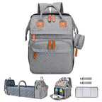 Diaper Bag Backpack Diaper Bag Multifunctional Waterproof Diaper Bag with Changing Station Travel Backpack with Changing Pad, Pacifier Case & Stroller Straps(Grey)