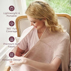 Momcozy Ultra-Light Nursing Cover for Breastfeeding, Soft Breathable Tencel™ Lyocell Fabric, Multi-Use Feeding Shawl, Newborn Essentials Must Haves(Shallow Brown, Plus)