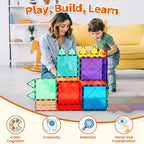 8 Piece Large Square Shape Magnetic Tiles Kids Toys, Magnetic Building Blocks STEM Magnet Building Set Preschool Learning Magnet for Kids Ages 3-5 4-8, Sensory Montessori Toys for 3+ Boys and Girls