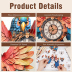 3D Puzzles for Adults Clock-Parrot Design Model Kit-Mechanical DIY Pendulum Clock with Roman Numerals-Desk Home Office Decor Personalized Gift for DIY Lovers