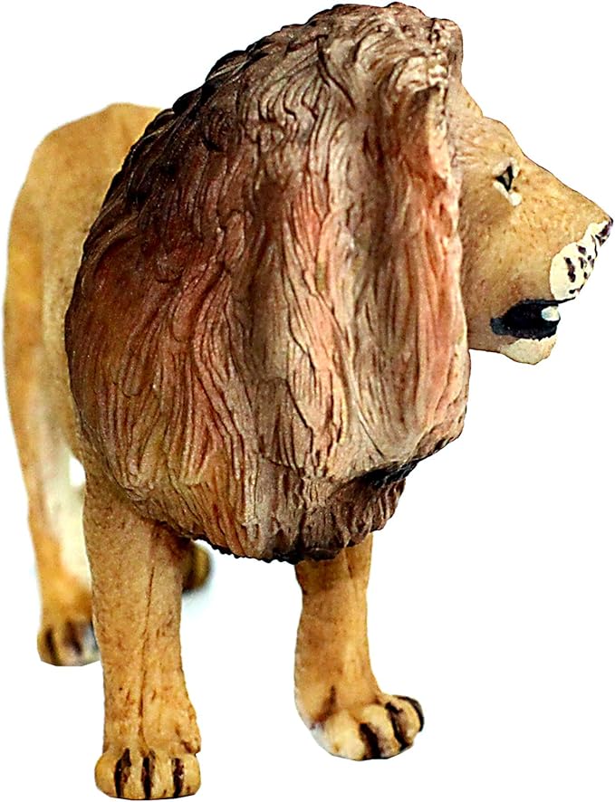FUNSHOWCASE African Jungle Animals Male Africa Lion Toy Figure Realistic Plastic Figurine Height 2.6-inch