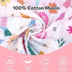 Rquite Muslin Car Seat Cover Baby, Carseat Covers Baby Girl Boy, Breathable Lightweight Infant Car Seat Cover, Baby Carrier Cover Car Seat Canopy Stroller Sun Shade for Summer & Hot Day, Universal Fit