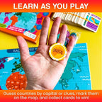 QUOKKA Board Games for Kids 8-12 - Family Games for Kids and Adults - Journey Across The World Card Game Ages 5-9 - Learn Capitals, Flags, Facts, and Map Locations with 195 World Map Cards
