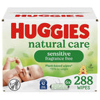 Huggies Natural Care Sensitive Baby Wipes, Unscented, Hypoallergenic, 6 Flip-Top Packs (288 Wipes Total)