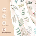 Muslin Nursing Cover for Breastfeeding, Privacy Breathable Breastfeeding Cover with Arch Neckline for Mom, 100% Cotton Nursing Apron, Floral and Green