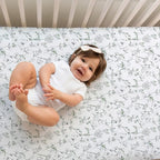 Crib Sheets Neutral - Fitted Baby Crib Sheets Bed for Girl Boy - 2 Pack Standard & Toddler Mattress (Butterfly Garden) - Buttery Soft Organic Cotton Blend