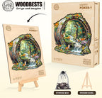 Wooden Puzzles for Adults, Fox Wooden Jigsaw Puzzle for Adults, 190 Piece Unique Animal Shape Wood Puzzles Adult, Birthday Party Gifts for Friends & Family Leisure Time Game Home Decor (M-11.4*11in)