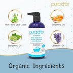 PURA D'OR Kids Wash (16oz x 2 = 32oz) All-in-One Gentle Cleanser - USDA Biobased, Sulfate-Free, Tear-Less, Hypoallergenic, Premium, Shampoo & Bubble Bath