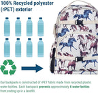 Wildkin ECO rPET 17-inch Large Backpack – Sustainable, Padded, Adjustable – Horse Dreams