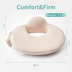 QSTEHEML Nursing Pillow for Breastfeeding - Adjustable Breastfeeding Pillows for Women with More Support & Removable Cover, Baby Feeding Pillow for Newborn Moms and Baby Essentials,Beige