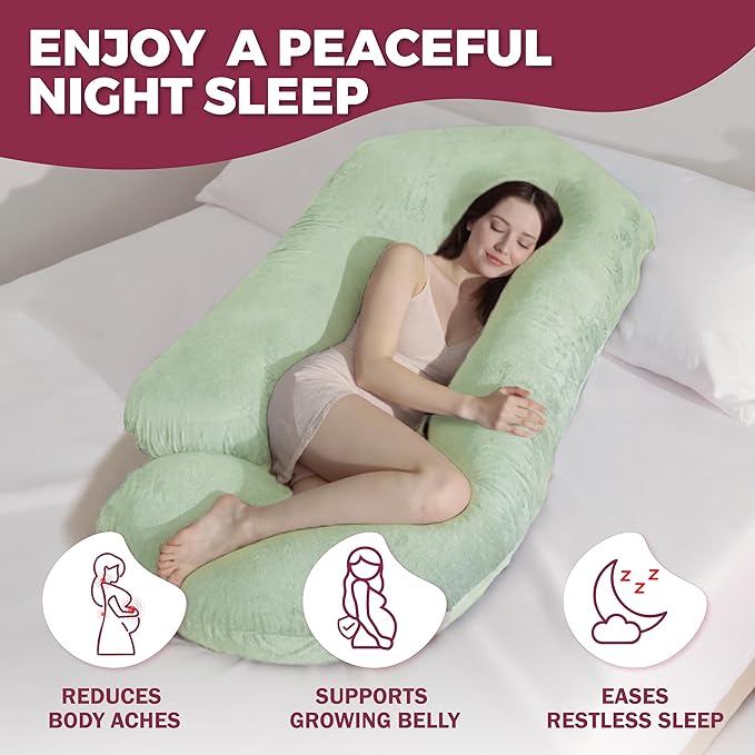 PILLANI Pregnancy Pillows for Sleeping - V C U Shaped 57inch Full Body Pillow with Removable Washable Cover, Cooling Maternity Pillow for Pregnant Women, Support for Back Belly Legs Hip