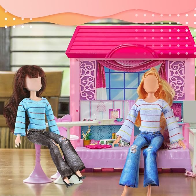 Bencailor 8 Pieces Christmas Doll Clothes for 11.5 Inch Doll Accessories Sweaters Denim Pant Summer Regular Outfit Clothing(Stripe)