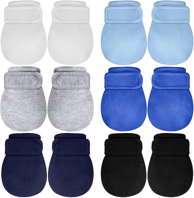 Newcotte Adjustable Baby Mittens No Scratch Newborn Cotton Breathable Gloves Warm Baby Mitts for Boys