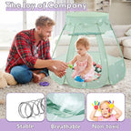 Baby Ball Pit Tent with 50 Balls - For Toddlers, Pink/White/Gray Princess Playhouse with Carry Bag, 109x90cm