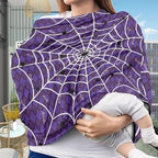 Binienty Halloween Spider Web and Bat Baby Car Seat Canopy Cover Halloween Decoration Nursing Cover for Breastfeeding Carseat Covers for Boy Girls