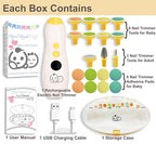 Rechargeable 22 in 1 Baby Nail Trimmer, Usage Labeled Case, 13 Extra Replacement Tools, Royal Angels Electric Nail File with LCD Display, Newborn Toddler Nail Care Clipper Kit (Rechargeable, Mango)