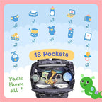 iniuniu Diaper Bag Backpack, 4 in 1 kit Large Unisex Baby Bags for Boys Girls, Waterproof Travel Back Pack with Diaper Pouch