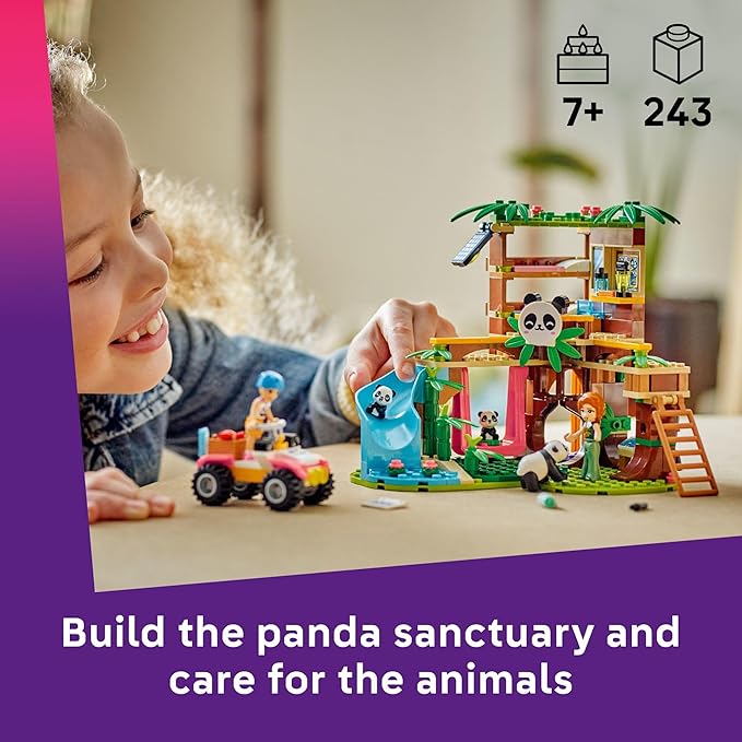LEGO Friends Panda Sanctuary Animal Care Pretend Play Toy for Girls & Boys - Interactive Storytelling & Building Playset with Panda Toys for Kids, Ages 7+ - Gift Idea for Birthdays - 42648