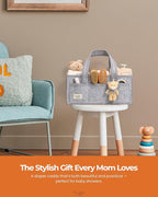 PeraBella Diaper Caddy Organizer with Handle, Baby Shower Gifts Basket Bag, Registry Search Must Haves Items, Nursery Storage Organizer for Newborn Girl Boy, Baby Bag Essentials, Car Diaper Caddy Cart